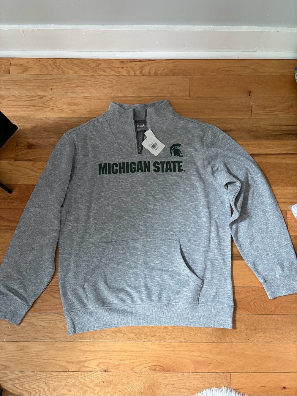 Michigan State Women’s or Men's Gray 1/4 Zip Sweatshirt